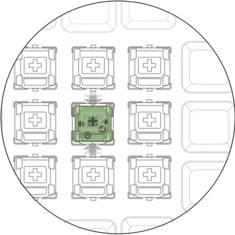 Arrows pointing towards the center of the socket